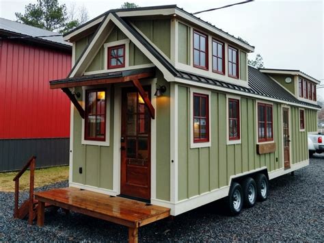 The tiny house cabin is built like a traditional stick house and is very well insulated. . House on wheels for sale